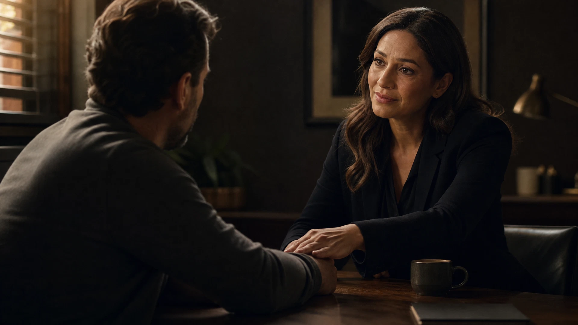 A pair of hands gently meeting — reassurance after an accident